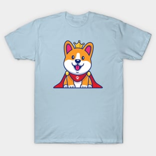 Cute King Corgi Dog Cartoon T-Shirt